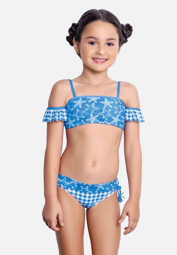 Lucie flounce off-shoulder bikini set