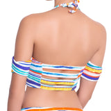 AUDREY bandeau bra, printed bikini top by ALMA swimwear – back view