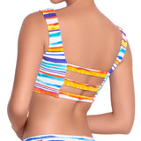 AUDREY square neck bra, printed bikini top by ALMA swimwear – back view