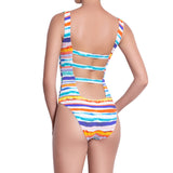 AUDREY square neck one piece, printed swimsuit – back view