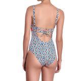 BÉRÉNICE halter one piece, printed swimsuit by ALMA swimwear – back  view