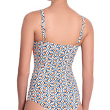 BÉRÉNICE halter tankini, printed top by ALMA swimwear – back view