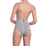 BÉRÉNICE underwired one piece, printed swimsuit by ALMA swimwear – back view