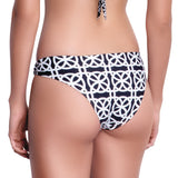 BRIGITTE accessorized panty, printed bikini bottom by ALMA swimwear – back view