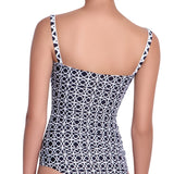 BRIGITTE bandeau tankini, printed top by ALMA swimwear – back view