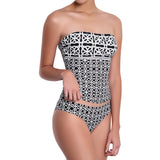 BRIGITTE classic panty, printed bikini bottom by ALMA swimwear – front view 1