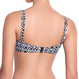 BRIGITTE underwired bra, printed bikini top by ALMA swimwear – back view