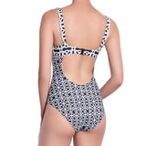 BRIGITTE underwired one piece, printed swimsuit by ALMA swimwear – back view