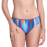 EVA classic panty, textured printed bikini bottom by ALMA swimwear – front view 2