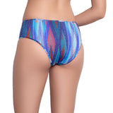 EVA medium rise panty, textured printed bikini bottom by ALMA swimwear – back view