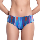 EVA medium rise panty, textured printed bikini bottom by ALMA swimwear – front view 2