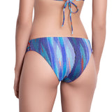 EVA strappy panty, textured printed bikini bottom by ALMA swimwear – back view