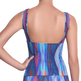 EVA crossed tankini, textured printed top by ALMA swimwear – back view
