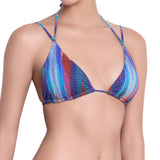 EVA triangle bra, textured printed bikini top by ALMA swimwear – front view 2