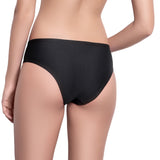 LÉA classic panty, solid black bikini bottom by ALMA swimwear – back view