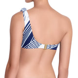 SOPHIE asymmetric bra, printed bikini top by ALMA swimwear – back view