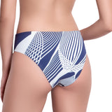 SOPHIE knotted belt panty, printed bikini bottom by ALMA swimwear – back view