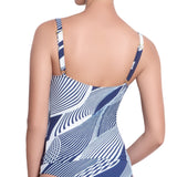 SOPHIE underwired tankini, printed top by ALMA swimwear – back view