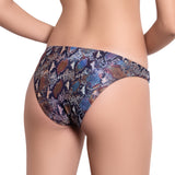 MARION accessorized panty, printed bikini bottom by ALMA swimwear – back view 
