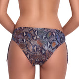 MARION adjustable panty, printed bikini bottom by ALMA swimwear – back view 