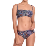 MARION classic panty, printed bikini bottom by ALMA swimwear – front view 1