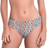 BÉRÉNICE knotted belt panty, printed bikini bottom by ALMA swimwear – front view 2