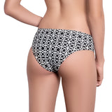 BRIGITTE classic panty, printed bikini bottom by ALMA swimwear – back view 
