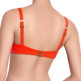 JULIETTE bralette bra, textured orange bikini top by ALMA swimwear – back view 